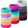 Canlierr 500 Pcs Hair Ties Bulk for Thick Non Metal Hair Elastics Hair Rubber Bands Ponytail Holders for Women Men Straight Thick Curly Hair(Multicolor,2 mm X 3.5 cm)