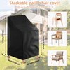 Uranshin Stacking Outdoor Chair Covers Waterproof, Outdoor Patio Chair Covers Stackable Chair Cover, Lawn Lounge Chair Covers for All Weather Protection,Black, 25" L x 25" W x 47”H (2PCS)