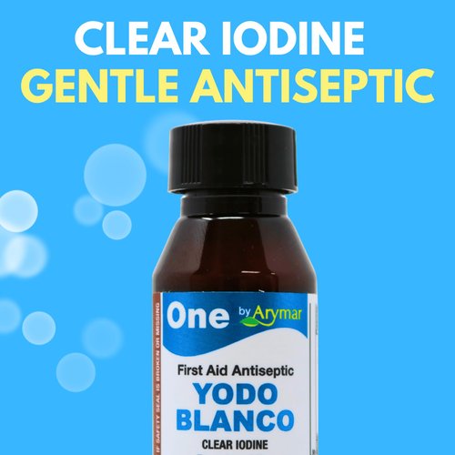 Arymar YODO Blanco Decolorized Iodine, Gentle Antiseptic for Minor Cuts, Scrapes, and Burns Colorless Formula 1oz