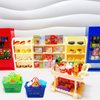 168 Pieces Mini Food Toys Dollhouse Accessories Miniature Supermarket Shelves Furniture Play Grocery Store Mini Shopping Basket