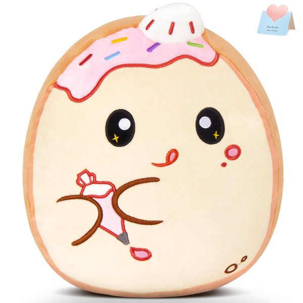 Glow Guards Original 12-Inch Toast Bread Plush Pillow Cute Toast Stuffed Animal with Piping Bag Soft Toast Plush Toy Pillow Birthday Gift for Boys Girls Kids,Pastry Chef