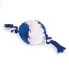 Plush and Rope 8" Dog Toy Sports Ball Squeaker Choose Your Favorite or Set of 4 (8 Inch Soccer Ball)