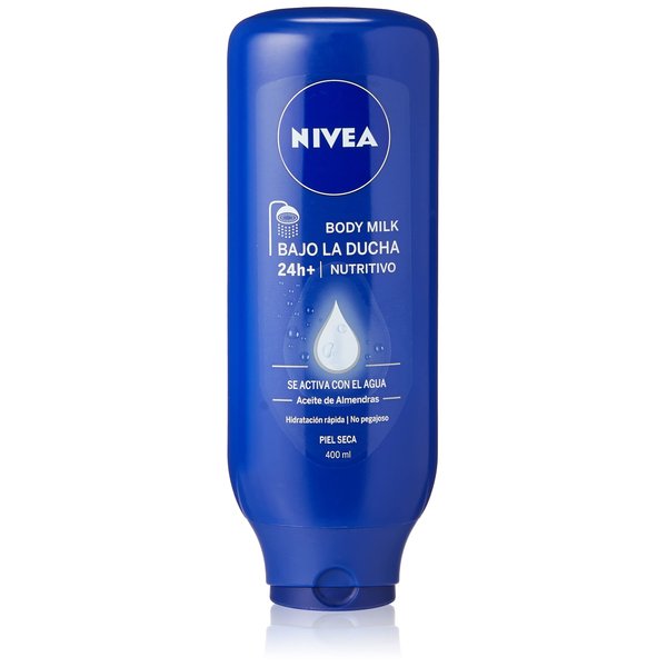 NIVEA Under Shower Body Milk Nourishing (1 x 400ml), Moisturizing Shower Milk, Skin Conditioner with Almond Oil for Dry Skin Care