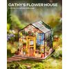 Rolife DIY Miniature House Kit-Mini Diorama 1/18 Greenhouse Model Building Kit with LED, Crafts for Adults Hobby Christmas Birthday Gift for Boys Girls Mom Home Decor (Cathy's Flower House)