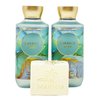 Bath & Body Works Emerald Mist 2 Pack Aloe + Vitamin E Shower Gel Gift Set with a Natural Oats Bar Soap - Full Size