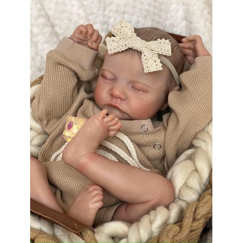 Anano Realistic Reborn Baby Toddler Boy 19 Inch Weighted Real Reborn Babies That Look Real and Feel Real Life Like Baby Dolls Newborn Reborn Silicone Baby Doll Girl (Mustard, Family Edition)