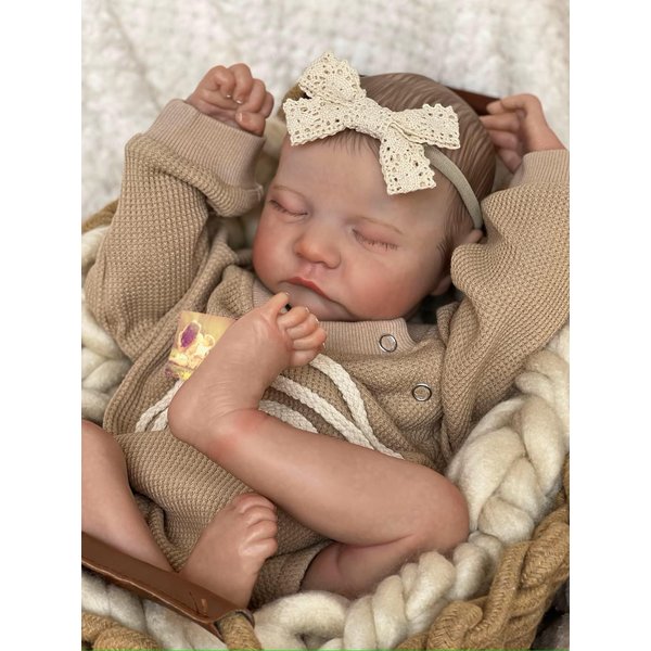 Anano Realistic Reborn Baby Toddler Boy 19 Inch Weighted Real Reborn Babies That Look Real and Feel Real Life Like Baby Dolls Newborn Reborn Silicone Baby Doll Girl (Mustard, Family Edition)