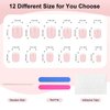 Yokilly Natural French Acrylic False Nails Kit Including 12 Different Size Short Press on False Nails,Pink White Nails Tips Sets with Nail Glue Stickers,Files and Stick (120 Pcs)