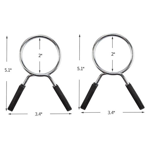 EastyGold Barbell Spring Clip Dumbbell Circlip Collars Olympic Barbell Weight Bars Weightlifting Clamps Clips 2 Inches Lock Buckle for Fitness Exercise Strength Training Gym Accessory 1 Pair