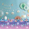 Mermaid Birthday Decorations - 81Pcs Mermaid Party Supplies Including Mermaid Plates and Napkins, Mermaid Tablecloth, Pink Forks for Kids Under the Sea Mermaid Birthday Party Supplies, Serves 20