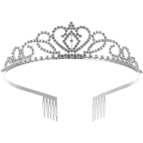 Tiara for Women, Princess Crown with Comb Rhinestone Queen Tiara Bridal Headbands Hair Accessories for Birthday Wedding Party Halloween