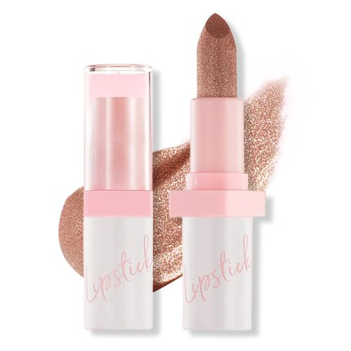 QIUFSSE Brown Lipstick Glitter Metallic Lipstick,High Shine Finish Diamond Glitter Lip Gloss,Long Lasting Hydrating Non Stick Cup lipstick for All Day Comfort (Metallic Brown)