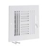 EZ-FLO 8 x 8 Inch (Duct Opening) White Air Vent Cover for Wall or Ceiling, Four-Way Ventilation Register, Solid Steel HVAC Cover, 61618