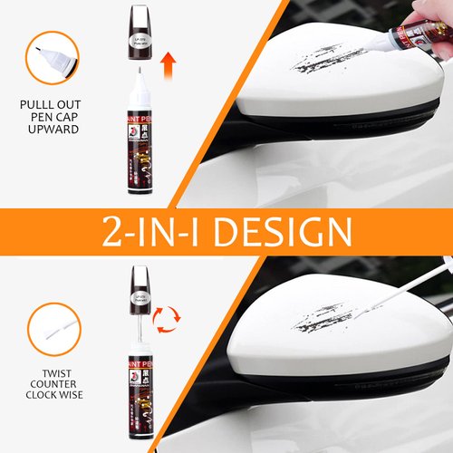 Touch Up Paint Pen for Cars Scratch Removal Repair, Wheel Fill Paint Pen Black/White/Multi-color Optional for Various cars (Pearl White)