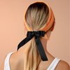 Ouligay 6pcs Silky Satin Hair Bows for Women, Bow Hair Clips with Long Tail, Hair Ribbon Bow Ponytail Holder, Slide Metal Clips Hair Bow Barrettes Clips for Women Girls Toddlers Teens Kids