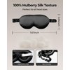 SGMSILK Mulberry Silk Sleep Mask, 3D Contoured Cup Eye Mask for Sleeping, Super Soft Breathable Silk Eye Covers for Sleeping, Blackout Eye Mask for Sleeping, Travel Silk Eye Mask Black