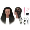 RYHAIR Mannequin Head with Human Hair for Hairdresser Training Braiding Styling Manikin Cosmetology Makeup Manican Doll Display Practice with Stand