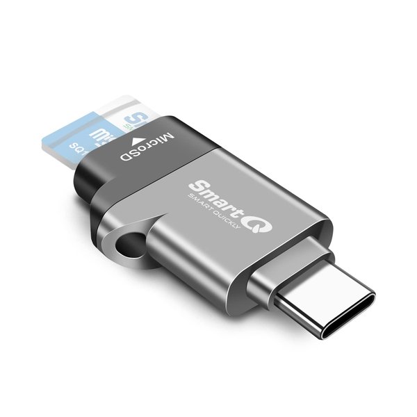 C356 Type-C MicroSD Card Reader with USB 3.0 Super Speed Technology, Supports MicroSDXC, MicroSDHC, and MicroSD for Window, Mac OS X and Andriod (Midnight Grey)