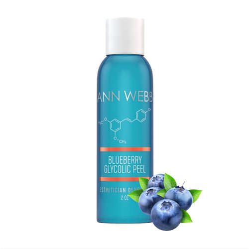 Ann Webb Blueberry Glycolic Mask - All Natural Fruit enzyme Mask with Antioxidants and Glycolic Acid. Exfoliating Peel that leaves skin glowing. Weekly at home Mask/Peel.(2oz)