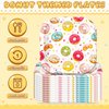 Potchen 100 Pcs Donut Theme Dessert Plates Bulk 7 x 7 Inch Sweet Donut Paper Plates Disposable Square Donut Paper Plates for Birthday Baby Shower Party Decor Supplies