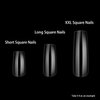 Wellquinn Square Nail Tips Full Cover, Long Clear Professional Acrylic Tips, Long Lasting Utra-hard False Nails Press on Nails for Nail Extension Manicurists, 360Pcs