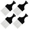 lyfLux 4 Packs Afro Comb Metal Pick, Hairdressing Detangle Wig Braid Hair Styling Tool- Black