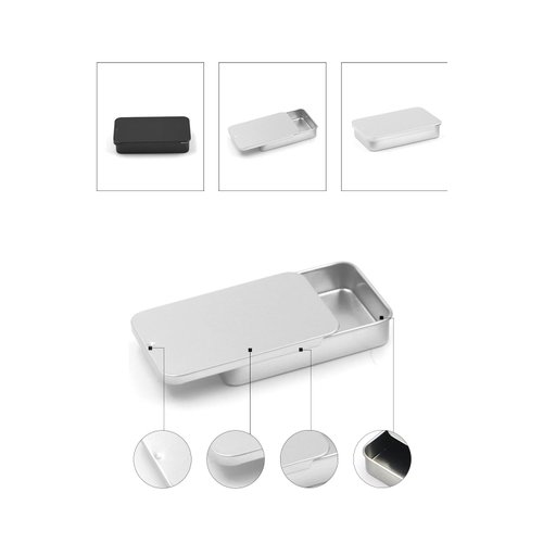 2Pcs Dental Floss Portable Case, Metal Rectangular Sliding Floss Box Small Tins with Lids for Travel, Portable Travel Floss Box, Convenient Dental Floss Dispenser 3.15 x 1.96 x 0.54 in (Golden)