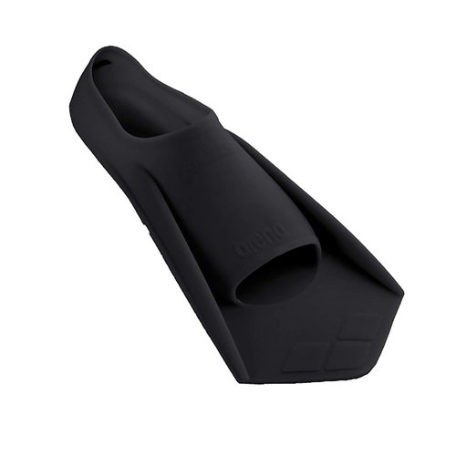 arena Powerfin Hook Swim Training Fins, Black/Silver, 4