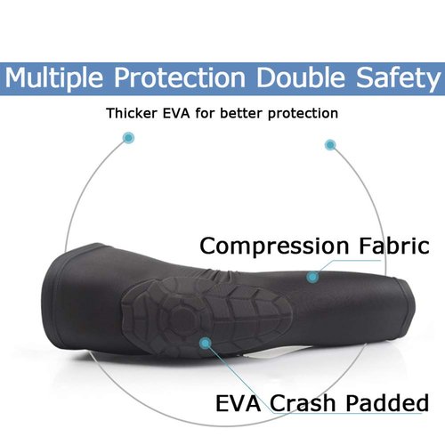 Bohope Kids Youth 5-15 Years Padded Leg Compression Sleeve Knee Guards Protective for Basketball, Baseball, Football Goalkeeper, Volleyball, Skating, Cycling.Universal for Boys and Girls