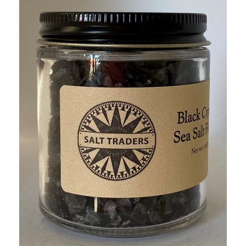 Salt Traders Cyprus Black Pyramid Sea Salt Flakes - 2 oz Net Wt. (Glass Jar)