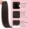 GOO GOO Sew in Hair Extensions Real Human Hair, Weft Hair Extensions Human Hair, 2A Light Brown 20 Inch-105g, Weft Bundles Straight Silky Remy Hair