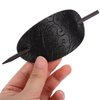 LALAFINA 3Pcs Leather Hair Barrette with Stick Oval Shape Hair Pins Hairpin Ponytail Holders Hair Stick Headdress Hair Styling Stick for Women Girls (Black)