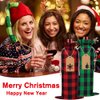 DULEFUN 12pcs Christmas Wine Gift Bags, Christmas Wine Bags Classic Buffalo Plaid Wine Bottle Bags Reusable Burlap Xmas Wine Bottle Covers Clothes for Christmas New Year Wedding Holiday Parties