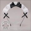 2Pc Black Women Girls Lolita Headband Lace Bow Hair Band Maid Anime Cosplay Headwear Ribbon Bowknot Women's Fashion Headbands Cute Hair Band Party Hair Accessories
