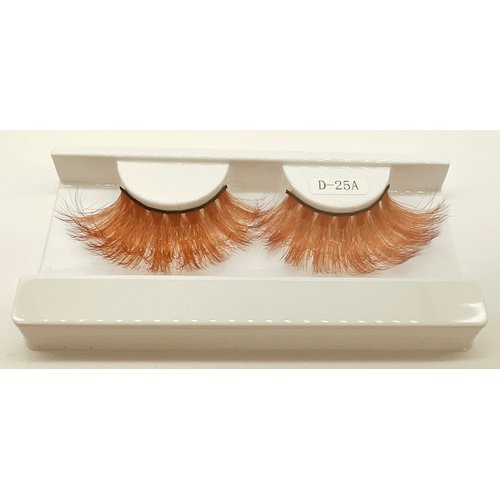 Alluring Synthetick Mink Lashes Reusable Strip False Eyelashes Hand-made Cat-Eye, Fun Color Lashes - ORANGE