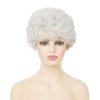 Dai Cloud White Short Wigs Womens Curly Wig with Bangs Old Women Pixie Cut Hair Wig for Cosplay Daily Use