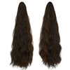 OMGREAT 18 Inch Curly Ponytail Extensions Claw Clip in Ponytail Fluffy Synthetic Natural Soft Wave Pony Tails Extensions Wrap Around Ponytail Hair Pieces for Women (Dark Brown Mix Light Auburn)