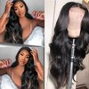 YLOIJO Body Wave Lace Front Wigs Human Hair Transparent Lace Frontal Wigs for Black Women Glueless Wigs, 26 Inch Artificial Human Hair Pre-Plucked with Baby Hair