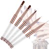 Ycyan 5Pcs Nail Art Brush Set Rhinestone Handle Gel Polish Nail Art Design Brushes with UV Gel Nail Brush, Nail Art Liner Brush, Nail Drawing Brush for Salon and Home DIY Manicure Rose Gold