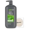 MEN Extra Fresh Body Wash for Men Compatible with Dove - 30oz Pump Bottle | Cleanses & Nourishes Skin, Fights Bacteria | Includes 1 Basicos Loofah Sponge Pad