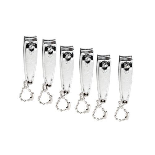 uxcell 6 Pcs Nail Cutter, Metal Finger Nail Cutter Sharp Fingernail Toenail Cutters for Trimming & Grooming, Professional Swing Out Nail Cleaner/File Manicure Beauty Tool, Silver Tone