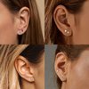 SAILIMUE 14 Pairs Hypoallergenic Surgical Steel Stud Earrings for Women Men Tiny CZ Opal Moonstone Turquoise Earrings Studs Set Piercing Jewelry