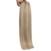 Sunny Human Hair Weft Highlights Hair Extensions Real Human Hair Sew in Blonde Highlight Weft Hair Extensions Human Hair Dark Ash Blonde Highlighted Golden Blonde Sew in Human Hair Bundle 70g 14inch