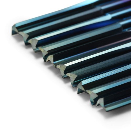 Genmitsu CNC Router Bits 1/8 inch Shank Straight Router Bits Nano Blue Coat 2-Flute End Mill Cutter for Wood MDF PVC Acrylic, 10 PCS, SR10A