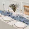 DOLOPL Dusty Blue Cheesecloth Table Runner for Gender Reveal Decorations 13.3ft Boho Gauze Cheese Cloth Table Runner Rustic Sheer Runner 160inch Long for Wedding Bridal Baby Shower Decorations