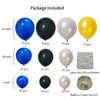 Blue and Black Balloons, Black Silver and Blue Balloon, 135PCS Dark Blue and Black Latex Balloons Wreath Set for Birthday Decoration Wedding Graduation Party Holiday Party Decoration Baby Shower