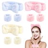 CAVETEE 9 Pcs Spa Headbands for Girls Kids, Towel Headband for Washing Face, Face Wash Headband and Wristband Set, Skincare Spa Headband Clean Girl Face