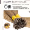 100 Strands/Pack Pre Bonded I Tip Remy Human Hair Extensions Cold Fusion Hair Piece Keratin Stick In Hair Extensions Long Straight For Women 20 Inches #27 Dark Blonde 50g