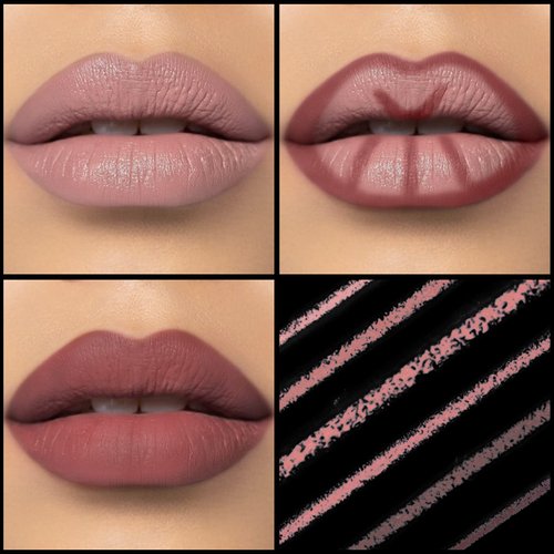 FOCALLURE NOT YOUR Sweetheart Lip Liner, Duo-head Lip Liner Pencil with Brush, Ultra Fine Lip Pencil, Smooth, Define, Shape & Fill Lips, #02 TRUE RUMOR