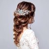 inSowni 17 Pieces Silver Metal Crystal Rhinestone Pearl Bridal Wedding Hair Side Combs Slides+U-shaped Flower Hair Pins+Pearl Twist Spiral Pearl Hairpins for Brides Bridesmaids Women Girls